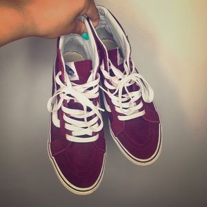 Burgundy high top vans